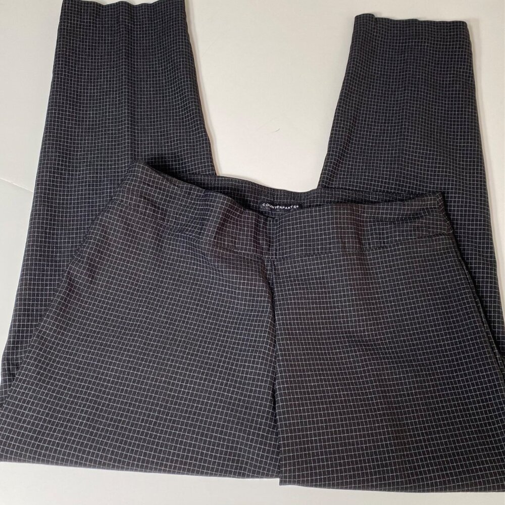 Womens Size 14 Black & White Grid Print Dress Pants By Counterparts